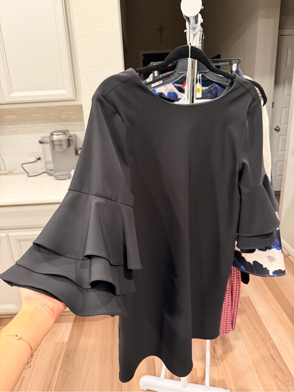 Zara Black Tiered Ruffle Sleeve Mini Dress